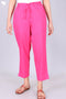 Cambric Cotton Pants In Hibiscus Pink